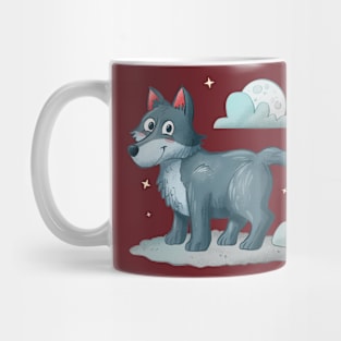 Hand Drawn Cartoon Wolf Mug